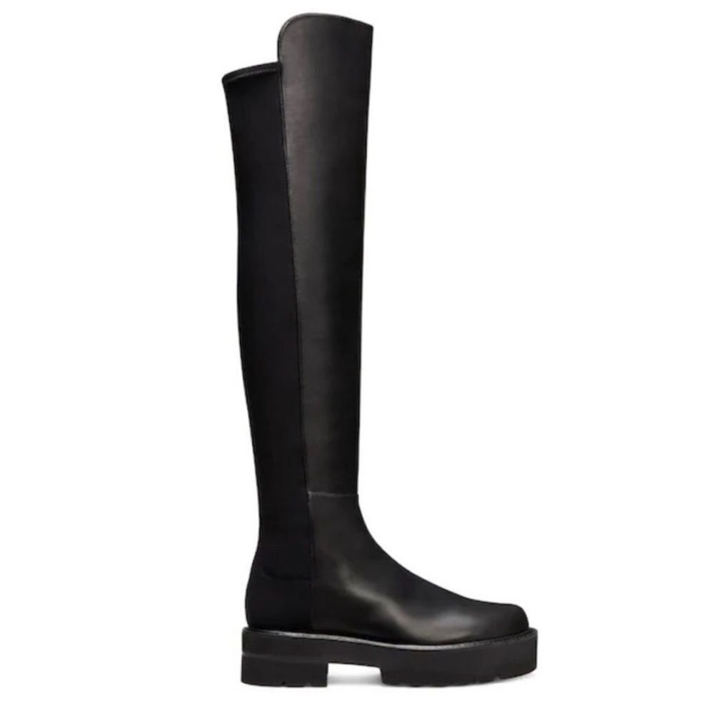 Stuart Weitzman 5050 Over-The-Knee Leather Combat Boots size 4.5